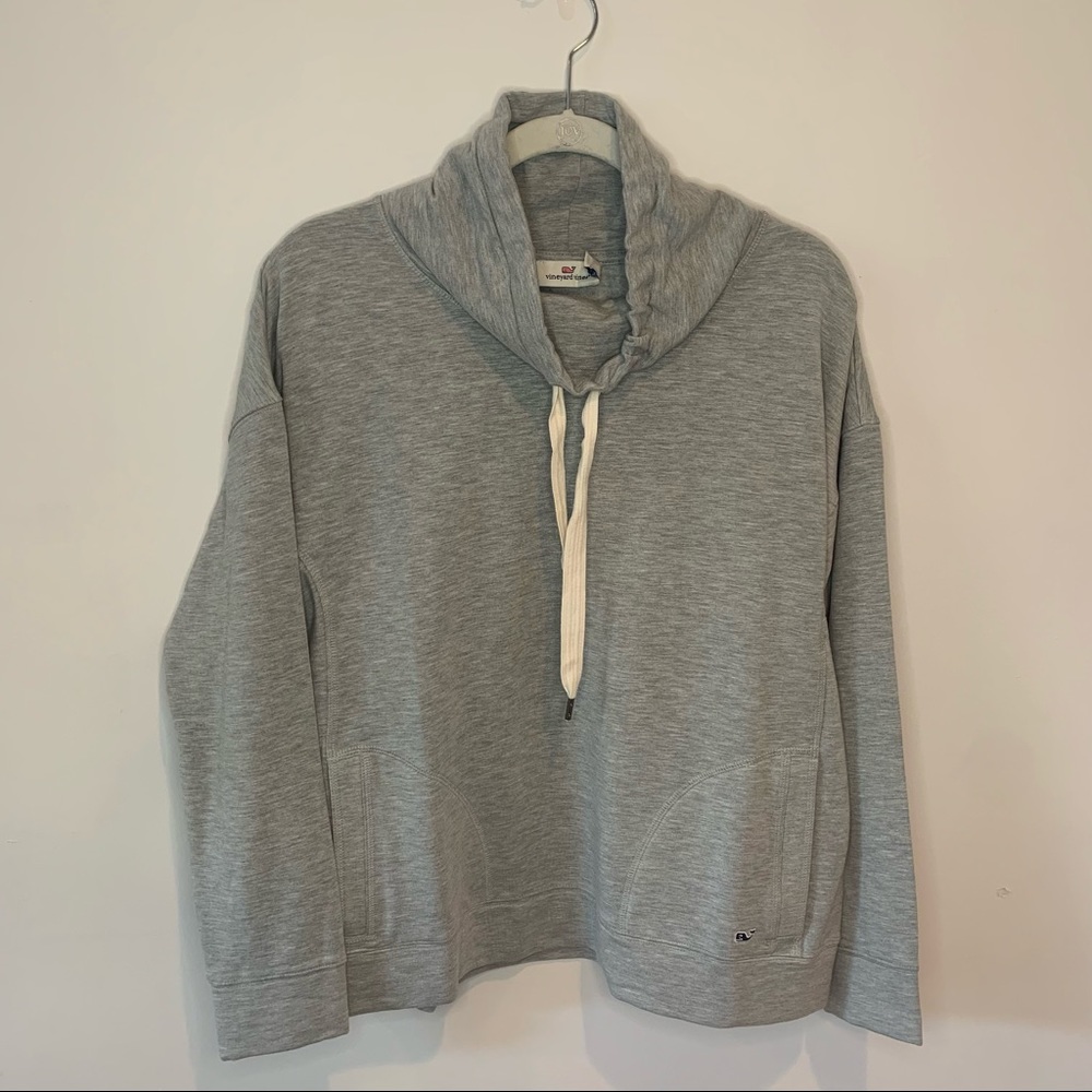 Vineyard Vines Gray Funnel Neck Pullover
